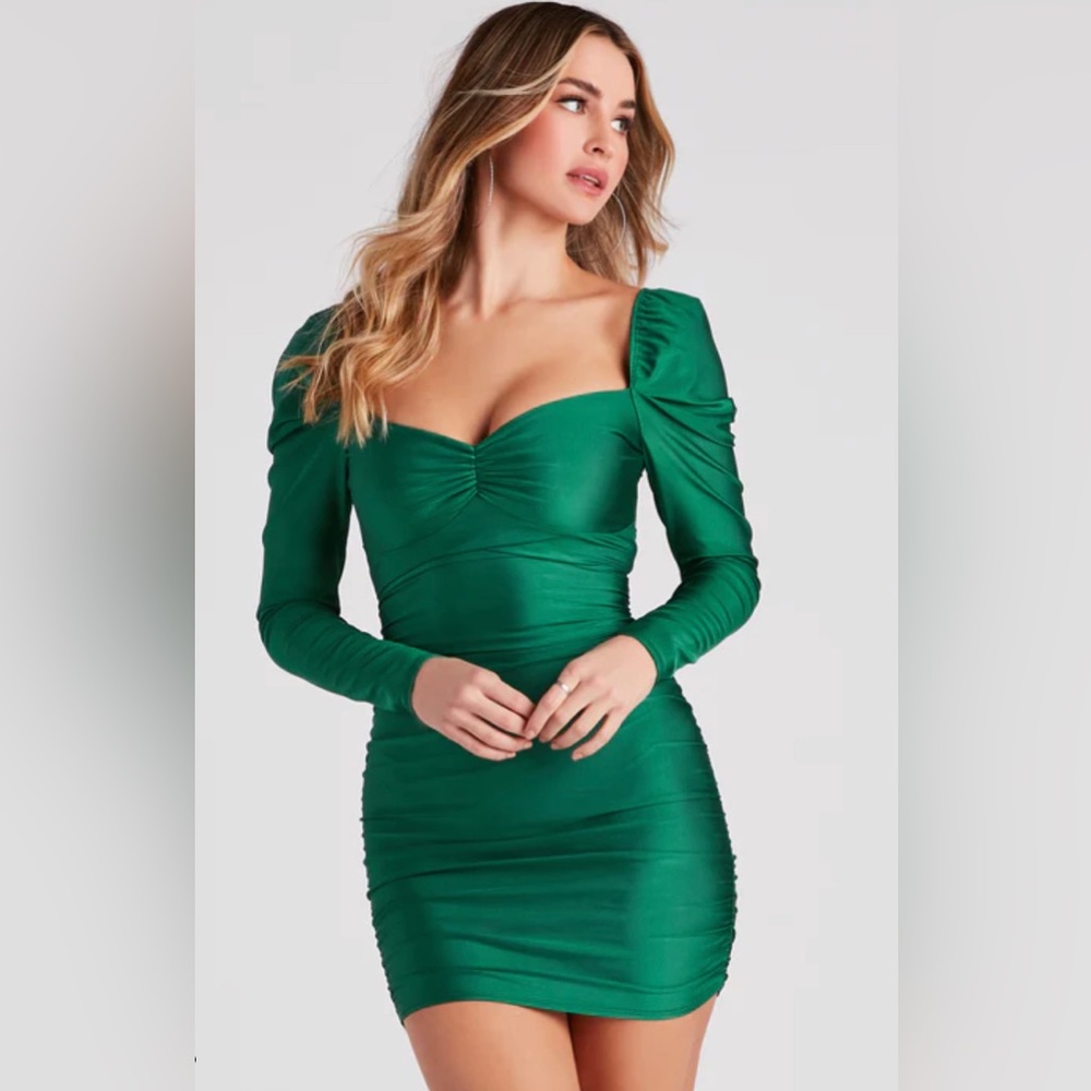 Sold: A Moment In Satin Ruche Mini Dress